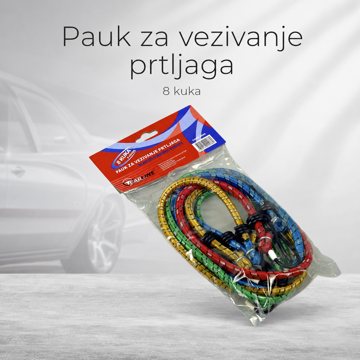Traka za zatezanje prtljaga elasticna 8mm x 60cm