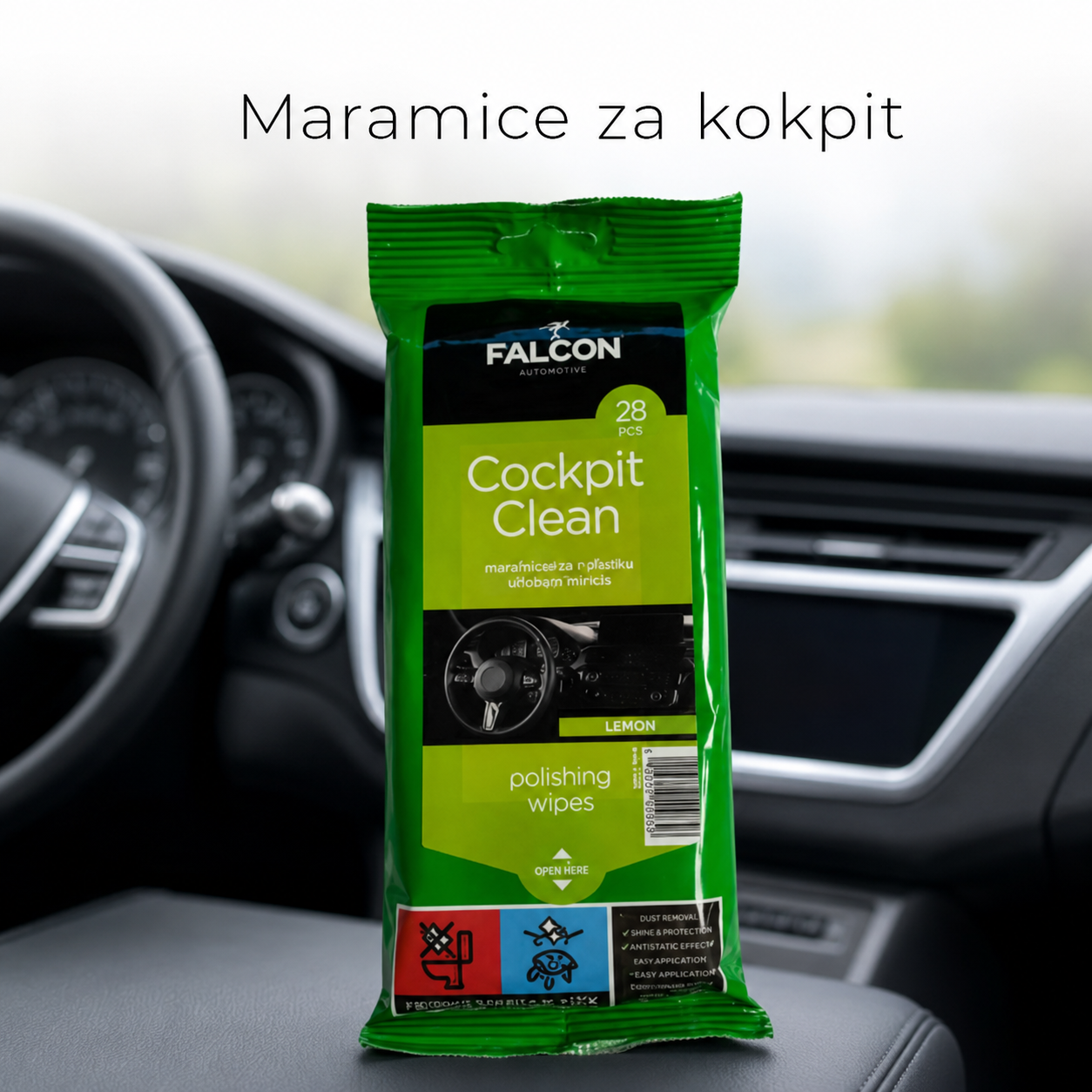 FALCON Vlažne maramice za kokpit LIMUN