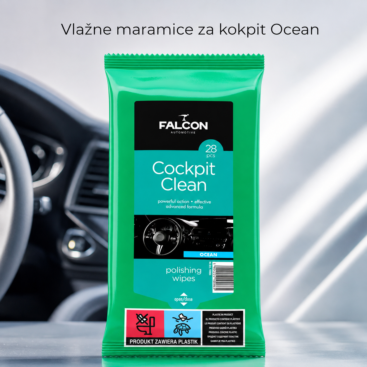 FALCON Vlažne maramice za kokpit OCEAN
