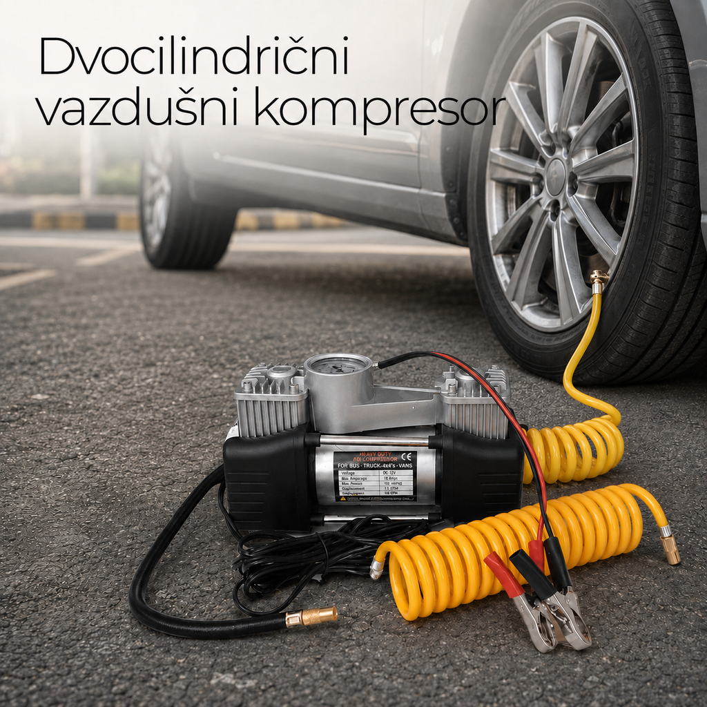Kompresor dvocilindrični 12V / 150PSI