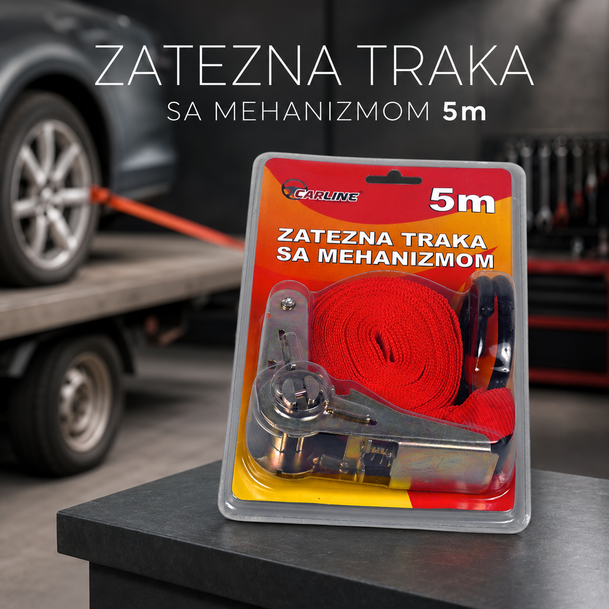 Traka za zatezanje prtljaga sa mehanizmom 5m