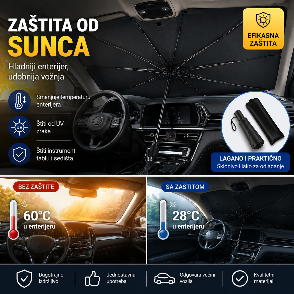 Sklopivi suncobran za šoferšajbnu